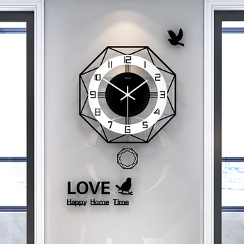 2023 Новые Черные Настенные Часы Роскошная Металлическая Комната Ретро Настенные Часы Домашние Современные Reloj Mural Paredd Настенные Часы Домашний Декор Для Спальни