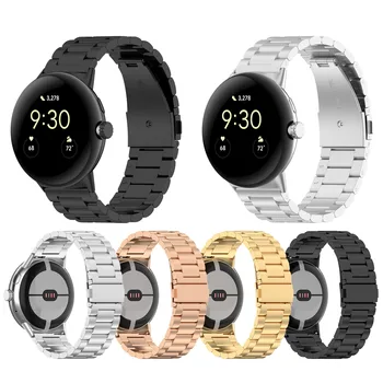 Классический Металлический ремешок из нержавеющей стали с пряжкой без зазоров для Google Pixel Watch, сменный ремешок для часов forPixel Watch, Новый браслет