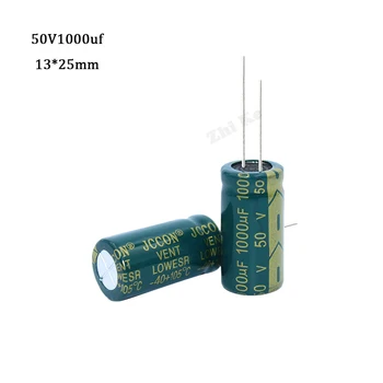 10 шт Алюминиевый электролитический конденсатор 1000 мкФ 50 В 13*25 мм frekuensi tinggi Радиальный электролитический конденсатор