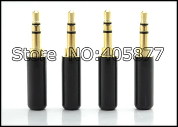 10 шт черный 3,5 мм Стерео 24k Золотой Аудио Адаптер для пайки аудио штекер для наушников