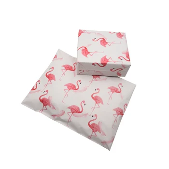 100шт 25,5 * 33 см 10 * 13 Дюймов Модные Розовые Почтовые Конверты с рисунком Фламинго, Самоуплотняющиеся пластиковые Почтовые Конверты, Сумки