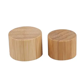 100шт Натуральная Бамбуковая деревянная крышка-капельница для эфирного масла, Герметичная Завинчивающаяся крышка с пластиковой пробкой для капельницы, Косметическая упаковка