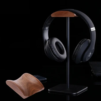 1PC Black Walnut & Aluminum Headphone Bracket Natural Wood Headset Holder for AirPods Max подставка для наушников