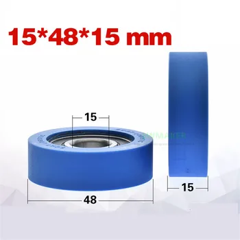 1шт 15 *48 * 15 мм шкив оборудования автоматизации логистической сортировки, резиновый ролик в полиуретановой оболочке, подшипник 6002, немое резиновое колесо