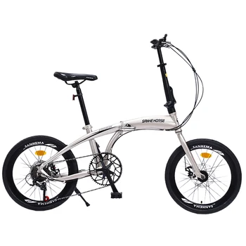 20-дюймовый 7-скоростной Складной Велосипед С рамой из Высокоуглеродистой стали, ободом из алюминиевого сплава, передними и задними механическими дисковыми тормозами Для взрослых