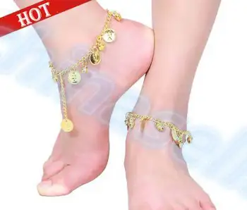 200 пар танец живота монета ножной браслет Индийский цыганский танец Цепочка на лодыжке латиноамериканские танцевальные ножные браслеты украшения для ног Танцевальная одежда аксессуары