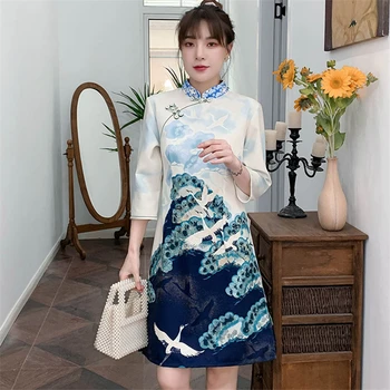 2021, Большие размеры 3XL 4XL, Модное Элегантное современное платье Чонсам для женщин, вечерние Повседневные летние Ципао, Традиционная китайская одежда