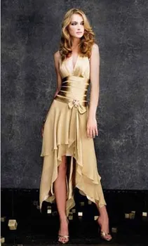 2022 новое праздничное платье в наличии золотое сексуальное платье ручной работы с v-образным вырезом, расшитое бисером, короткая Быстрая доставка, шифоновое платье для выпускного вечера в складку, вечерние Платья