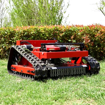 2022 Новый резиновый гусеничный робот с дистанционным управлением, газонокосилка, бензиновый резак для травы