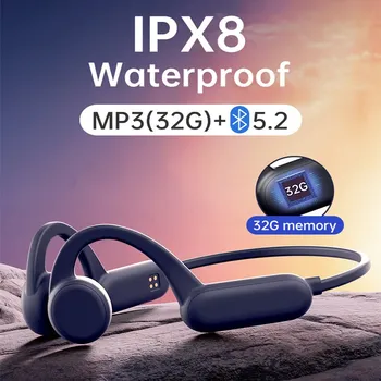 2023 Новая водонепроницаемая гарнитура костной проводимости I PX8 стерео 32G портативная беспроводная Bluetooth гарнитура спортивная гарнитура с микрофоном
