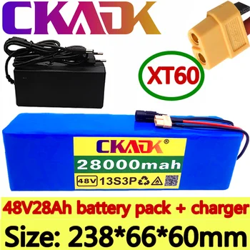 2023 Новый аккумулятор CKADK 48V 13s3p 28Ah аккумуляторная батарея 1000 Вт высокой мощности Ebike электрический велосипед BMS с вилкой xt60 + зарядное устройство