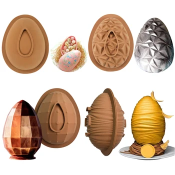 2ШТ Пасхальные Формы для яиц и шоколада 6 Детей в форме Яиц Силиконовые Формы 3D Большие Антипригарные Формы Для Яиц и Пасхального Шоколада Инструменты Для Выпечки