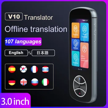 3,0 Дюймовый Умный голосовой переводчик 137 Мгновенный онлайн-перевод в режиме реального времени с использованием искусственного интеллекта V10 Poliglu Language Translator