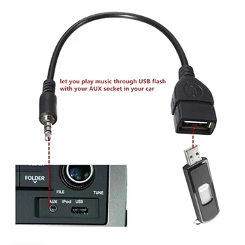 3,5 мм Автомобильный аудиокабель AUX к USB Аудиокабелю, Автомобильная электроника для воспроизведения музыки, автомобильный аудиокабель