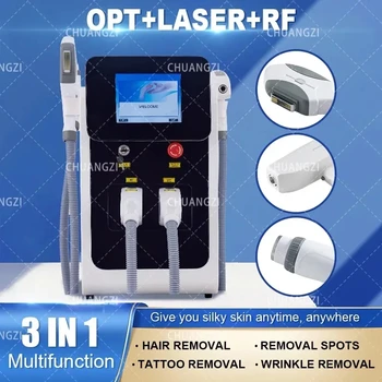 3 В 1 Машина для удаления волос Диодный лазер OPT IPL Портативный ND Yag лазер Для Удаления Татуировки Профессиональное косметическое устройство