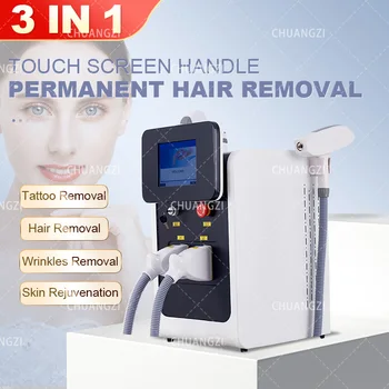 3 В 1 Портативная профессиональная многофункциональная лазерная машина nd yag и Ipl для удаления волос/татуировки/пятна/пигмента, омоложения кожи