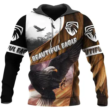3D Толстовка с капюшоном Eagle Love Animals для мужчин/женщин, с рисунком спереди и сзади, Унисекс, пуловер в стиле Харадзюку, толстовка, Повседневная куртка