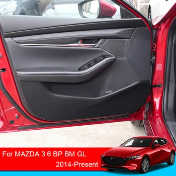 4ШТ Противоударная накладка на дверь автомобиля для MAZDA 3 6 BP BM GL 2014-2025 Кожаная Защитная пленка Защитная Наклейка Аксессуар