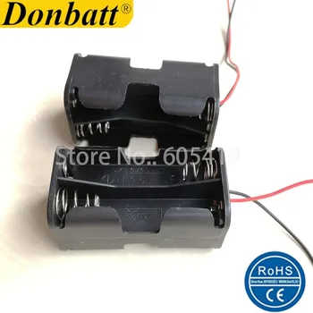 5 шт./лот, батарейный отсек/коробка/держатель размера 4AA (BB4AA) с черным и красным проводом 15 см