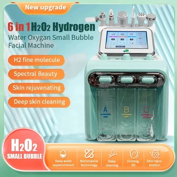 6 в 1/7 в 1, Косметический аппарат для дермабразии Hydra, H2o2, Мелкий Пузырьковый Пилинг, Очищающий Аппарат для ухода за лицом