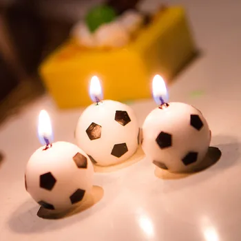 6 шт. Футбольные свечи, украшения для Вечеринки по случаю Дня рождения, Детские мультяшные украшения для торта, Футбольные свечи, украшение для вечеринки, Детский душ