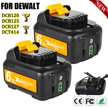 6000 мАч Для Dewalt DCB120 12 В Сменная Батарея 10,8 В Беспроводная Дрель-инструмент Совместим с DCB120 DCB121 DCB127 + зарядное устройство