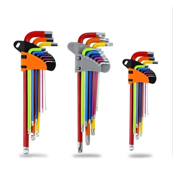 9 шт. Цветной Шестигранный ключ, набор шестигранных ключей с шариковым концом 1,5 мм-10 мм из легированной стали, L-образные ключи для DIY, велосипедов и мотоциклов