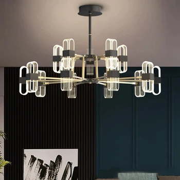 AiPaiTe светодиодная люстра в скандинавском стиле для гостиной, современная минималистичная высокая полупрозрачная акриловая люстра для спальни, столовой.