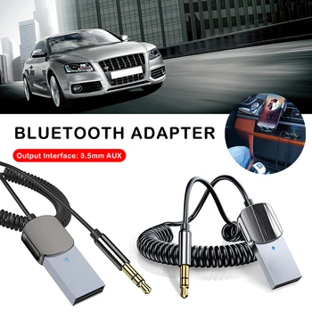 Bluetooth 5,0 Передатчик Приемник Беспроводной адаптер USB Powerd с микрофоном 3,5 мм AUX Автомобильный аудио громкой связи Подключи и играй