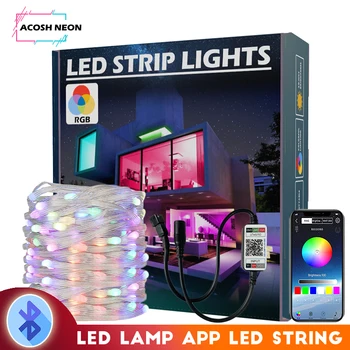 Bluetooth светодиодные гирлянды для штор, оконный сказочный светильник со светодиодной лампой, управление приложением, питание от USB для украшения стен в спальне, вечеринки