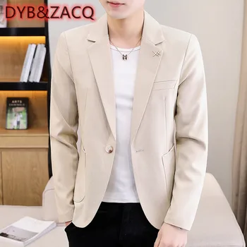 DYB&ZACQ, мужское пальто, Весенний новый повседневный модный костюм с воротником, корейская версия трендового молодежного тонкого маленького костюма