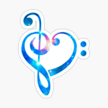 Galaxy Music Сердце Скрипичный ключ Бас 5 шт. Автомобильные Наклейки для Холодильника Фоновые Наклейки Аниме Украшения Дома Бампер Автомобиля
