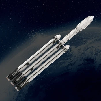 Gobricks MOC Falcon Heavy Carrier Saturn V Масштаб SpaceX Космический Корабль Строительные Блоки Комплект Идея Собрать Модель Ракеты Детская Игрушка