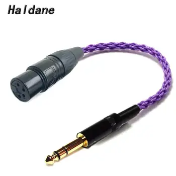 Haldane HIFI 6,35 мм 1/4 штекера к 4-контактной XLR-розетке Сбалансированное подключение аудиокабеля TRS 6,35 мм к посеребренному разъему XLR
