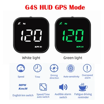 HUD G4S GPS, автоматический спидометр, интеллектуальное цифровое напоминание о тревоге, светодиодный экран, автомобильный GPS, электронные аксессуары для всех автомобилей