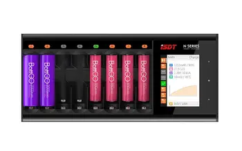 ISDT N8 8 Слотов Зарядных устройств AAA AA ЖК-дисплей Smart battery Быстрое зарядное устройство для Li-ion Life Ni-MH Ni-Cd аккумулятор