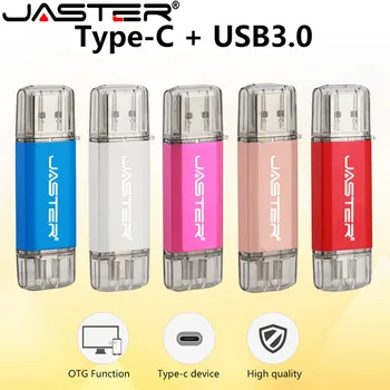 JASTER Hotsale OTG USB Stick Type C Флеш-накопитель 128 ГБ 64 ГБ 32 ГБ 16 ГБ USB Флэш-накопитель 3,0 Высокоскоростной Флешки для устройства Type-C