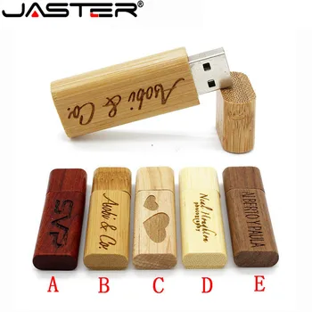 JASTER Деревянный бамбуковый USB флэш-накопитель деревянная стружка флешка 4 ГБ 8 ГБ 16 ГБ 32 ГБ 64 ГБ memory stick U диск персональный подарок 1ШТ бесплатный логотип