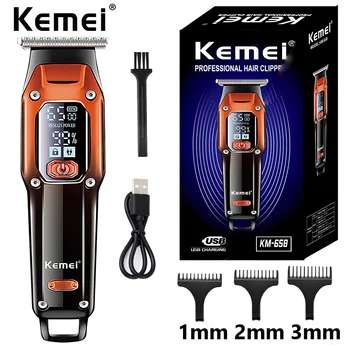 Kemei-658 Триммер для волос для мужчин, Тример для бороды, Профессиональная машинка для стрижки волос, Электробритва, Машинка для стрижки волос, Электробритва