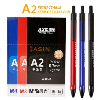 M & G 0,7 мм, черная шариковая масляная ручка, пластиковый гель, нейтральная многофункциональная шариковая ручка, школьные канцелярские принадлежности