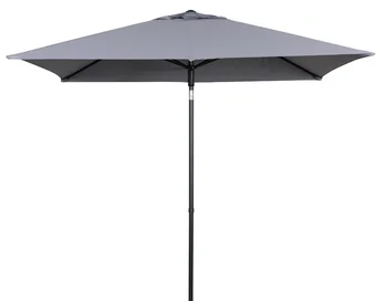 Mainstays Открытый серый прямоугольный зонт для внутреннего дворика размером 6 x 7,5 футов с функцией пуш-ап