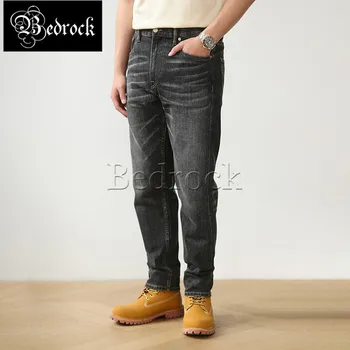 MBBCAR 12,7 унции, черные джинсовые брюки для мужчин, винтажные эластичные джинсы, выстиранные рабочими, тонкие брюки-карандаш с кошачьими усиками 7484