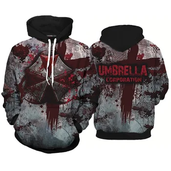 Movie R-Resident Evil U-Umbrella Corporation, Мужские модные толстовки с 3D принтом, повседневные свитшоты, Пуловеры, пальто
