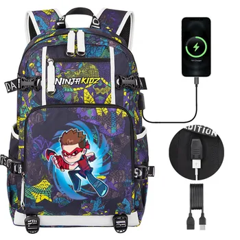 NinjaKidz Большой емкости детский школьный рюкзак Ninja Kidz для мальчиков и девочек, высококачественная школьная сумка для женщин, мужчин, подростков, дорожная сумка для ноутбука