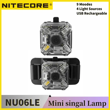 NITECORE NU06 LE USB-C Перезаряжаемый мини-фонарь Siganl Версия для правоохранительных органов 9 режимов 4 источника света Светодиодный налобный фонарь