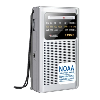 NOAA Weather Radio AM/FM-Транзисторное портативное радио с питанием от батареи 2 АА для Экстренного Ураганного Бега Пешком Домой