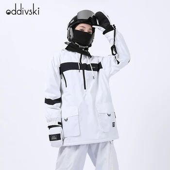 ODDIVSKI Утолщенный теплый лыжный костюм для мужчин и женщин, одноплатная куртка, водонепроницаемый и ветрозащитный лыжный костюм с двумя досками