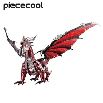 Piececool 3d Металлическая головоломка Черный Дракон, сделай сам, игрушка для подростков, набор моделей-головоломок, подарки для взрослых