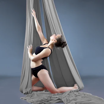 PRIOR FITNESS 18 Метров Воздушного шелка для йоги, Ткань для акробатической Флай-йоги, качели, Трапеция, Шелковый танцевальный Гамак
