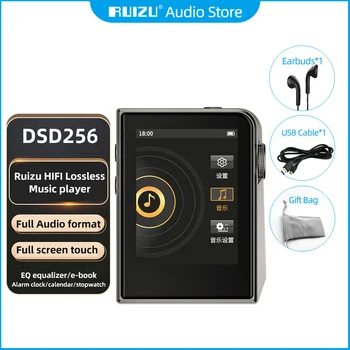RUIZU A58 Hi-Fi Плеер, Мини Музыкальный MP3-плеер без потерь, DSD256, Полноформатный MP3-плеер с декодированием звука, Эквалайзер, Часы для электронной книги